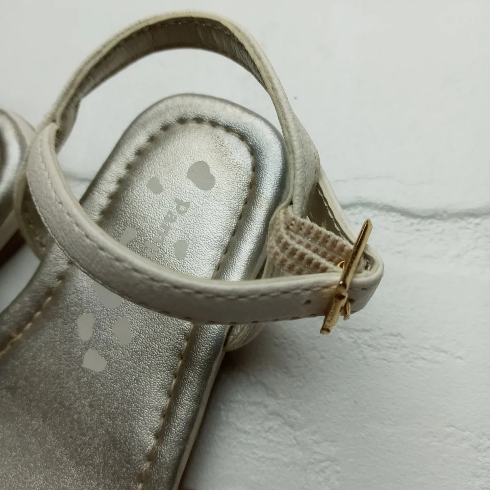 Pampili girls size 5 gem sparkle strap sandals silver sparkle leather